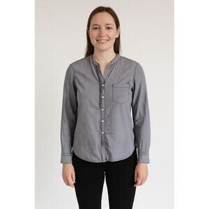 H&M L.O.G.G. Women's Button-Up Plaid Blouse - Blue Check, Size 12